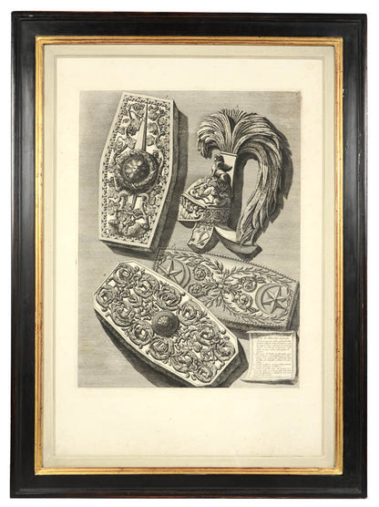 Group of six etchings from 'Vasi' by Giovanni Piranesi, printed in Rome in 1791.