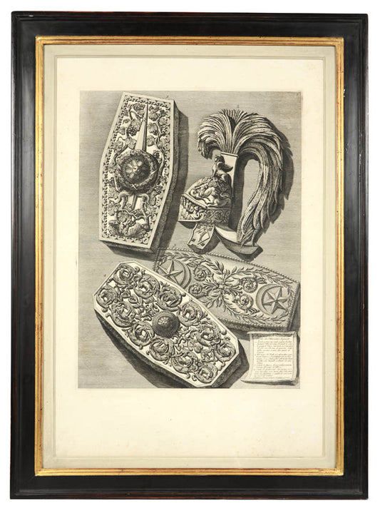 Group of six etchings from 'Vasi' by Giovanni Piranesi, printed in Rome in 1791.