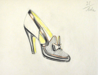 This unusual album of shoe designs contains designs for both men and women; 25 chromolithographed plates. A very attractive collection.