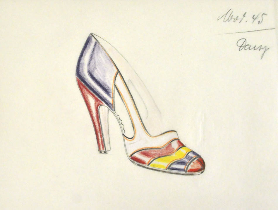 This unusual album of shoe designs contains designs for both men and women; 25 chromolithographed plates. A very attractive collection.