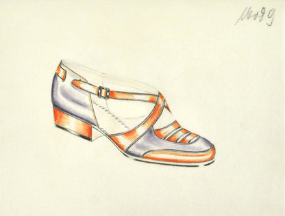 This unusual album of shoe designs contains designs for both men and women; 25 chromolithographed plates. A very attractive collection.