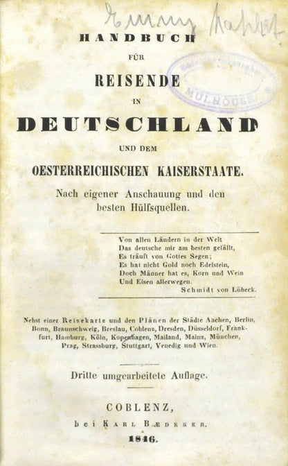 This volume covers Germany and The Austrian Empire which includes Prague and part of Italy