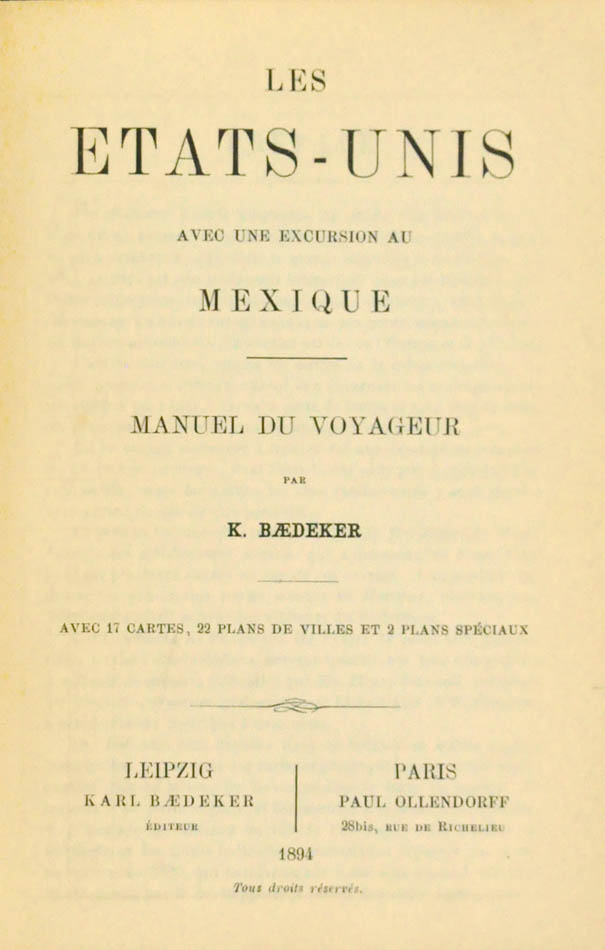 The first of only two editions in French. This edition was published a year later than the English edition (1893). Scarce. 