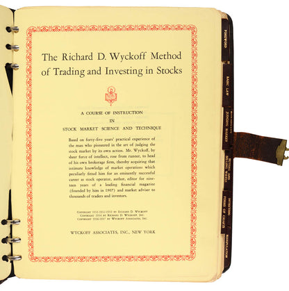 The subscribers edition of this rare and important manual for trading by Richard Wyckoff, one of the legends of Wall Street.
