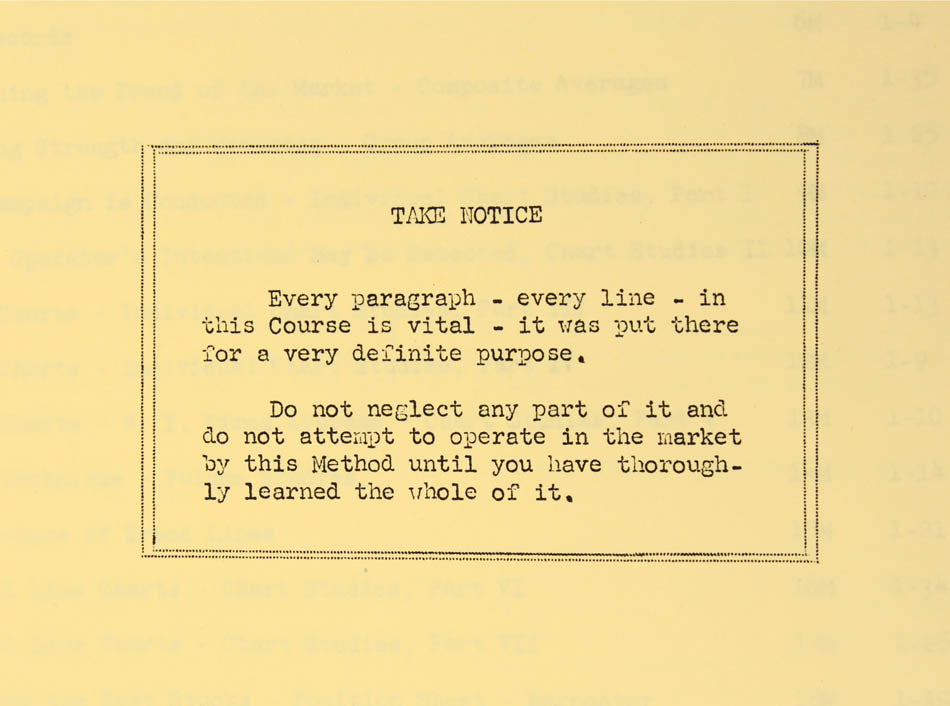 The subscribers edition of this rare and important manual for trading by Richard Wyckoff, one of the legends of Wall Street.
