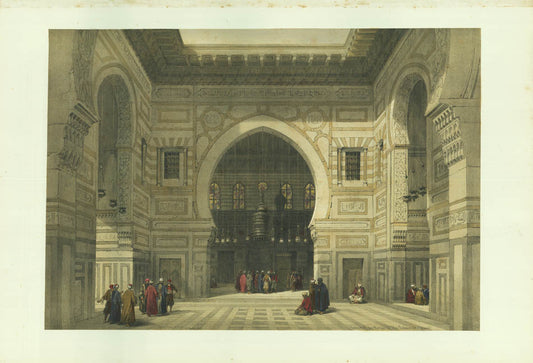 David Roberts, Interior of the Mosque of the Sultan El Ghoree, F.B. Moon, London. Original hand-coloured lithograph, 418 x 604 mm.