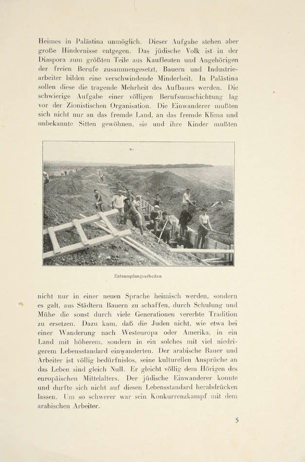 First edition of this illustrated report on the progress made by settlers in Palestine, published by the Executive of the World Zionist Organisation.