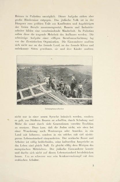 First edition of this illustrated report on the progress made by settlers in Palestine, published by the Executive of the World Zionist Organisation.