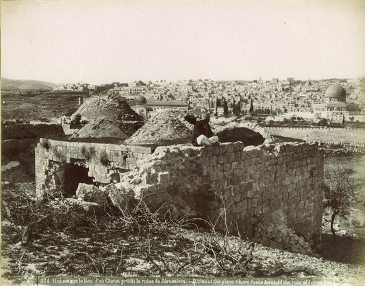 Ruins at the place where Jesus foretold the ruin of Jerusalem.