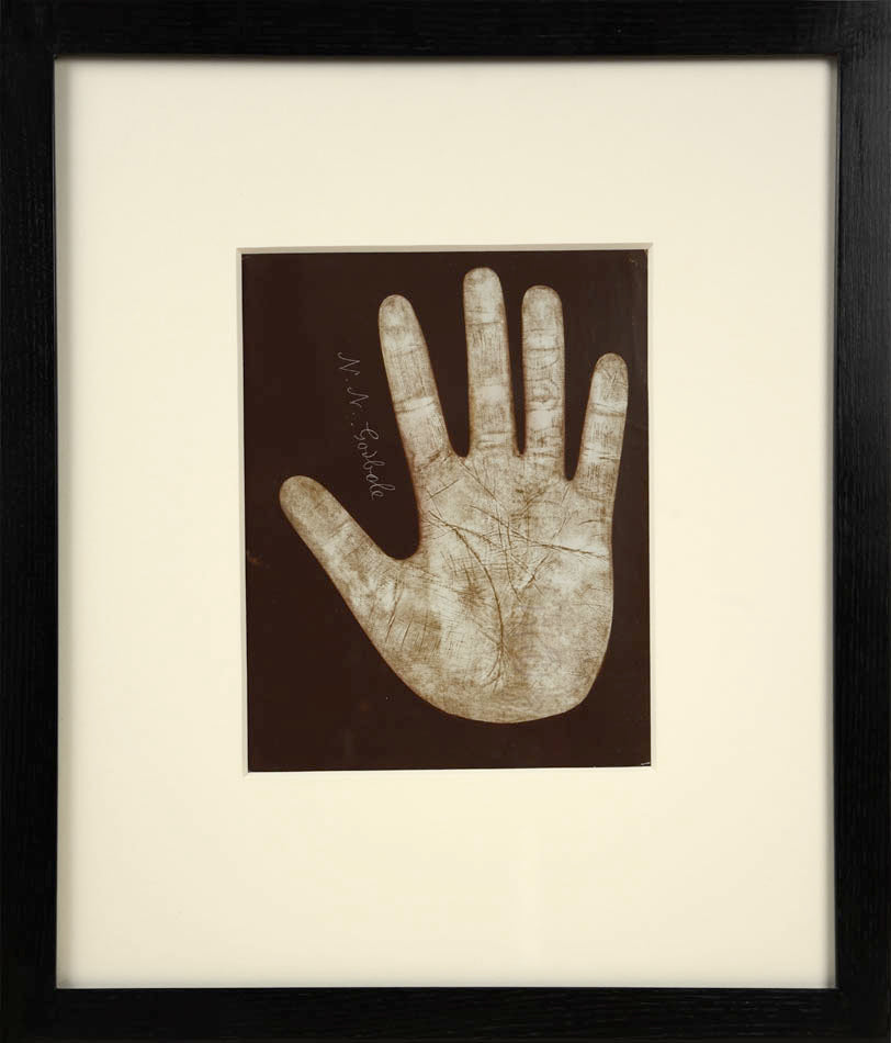 Eleven photographic negative prints of hands by German palmist Marianne Raschig who sook more than 2000 prints over 60 years.