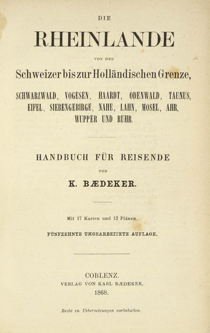 This edition was published just before the outbreak of the Franco-Prussian War in 1870.