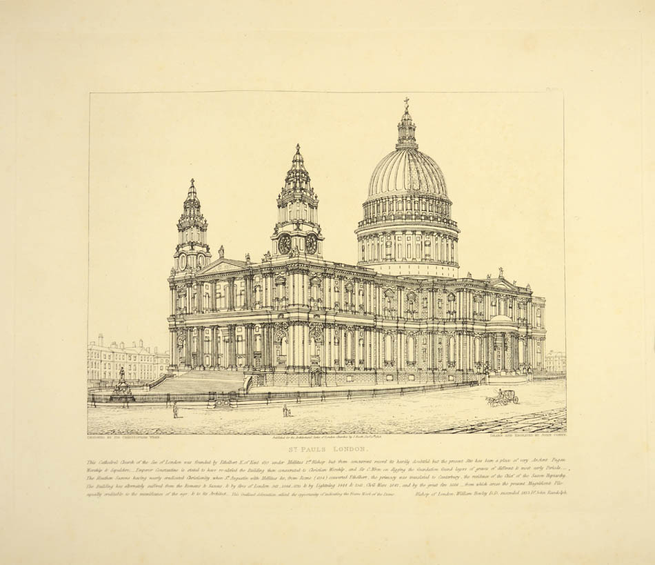 first artistically competent & exhaustive illustration of the golden age of London church building, one of a few large paper proof copies