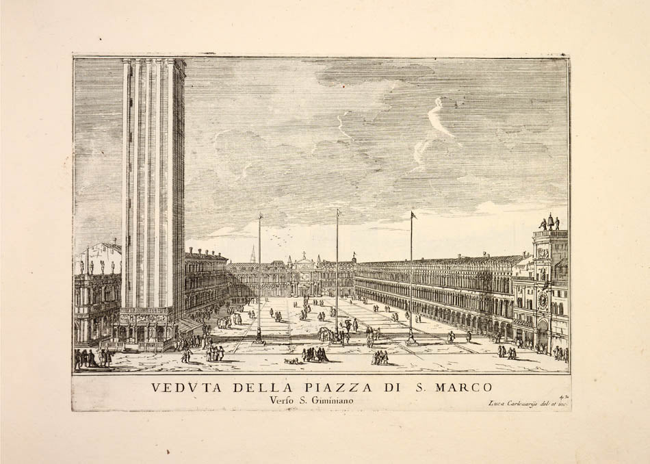 Best work by first distinguished painter of Venetian Vedute and one of the earliest practitioners of this painting type. 103 etched views by Carlevaris.