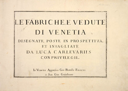 Best work by first distinguished painter of Venetian Vedute and one of the earliest practitioners of this painting type. 103 etched views by Carlevaris.
