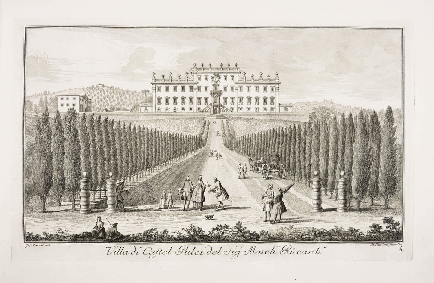 A complete set of the finest pictorial record of XVIII century Tuscany, with etched & engraved plates of Tuscan villas after Zocchi by Piranesi & others.