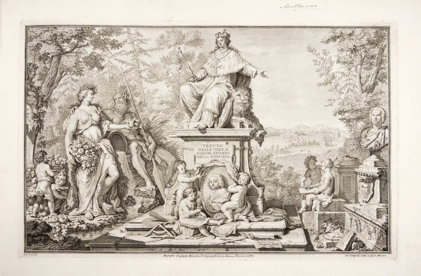 A complete set of the finest pictorial record of XVIII century Tuscany, with etched & engraved plates of Tuscan villas after Zocchi by Piranesi & others.