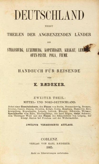 This series was published from 1851-1887 and town plans include Danzig, Berlin and Dresden.