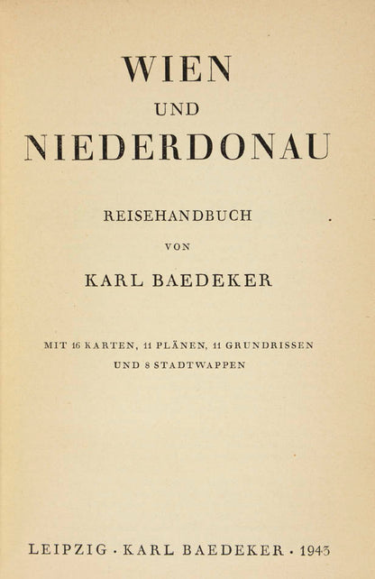 This is the first and only edition of this title and shows Vienna and the Lower Danube as part of Greater Germany.