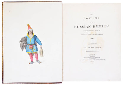 Attractive copy depicting traditional Russian dress in bright hand-colour. This title was the fourth in a series of costume books issued by Miller. 