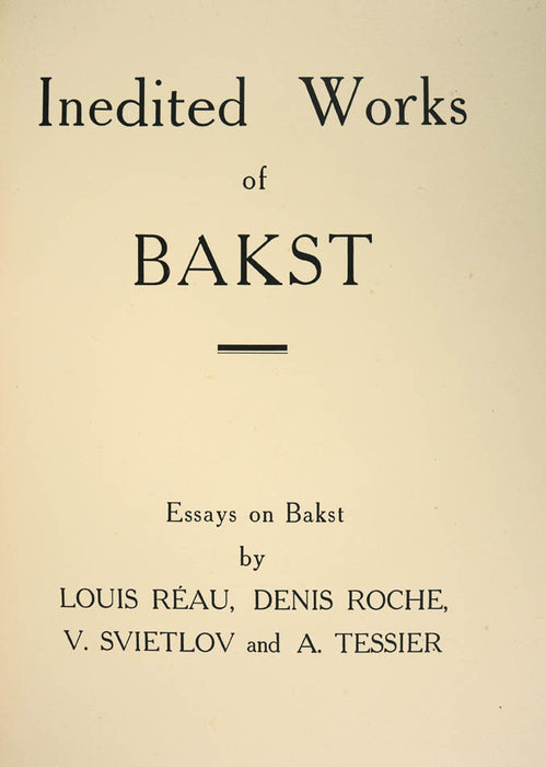 Inedited Works of Bakst.