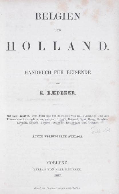 This is the 'third edition' with both Belgium and Holland included in the one volume