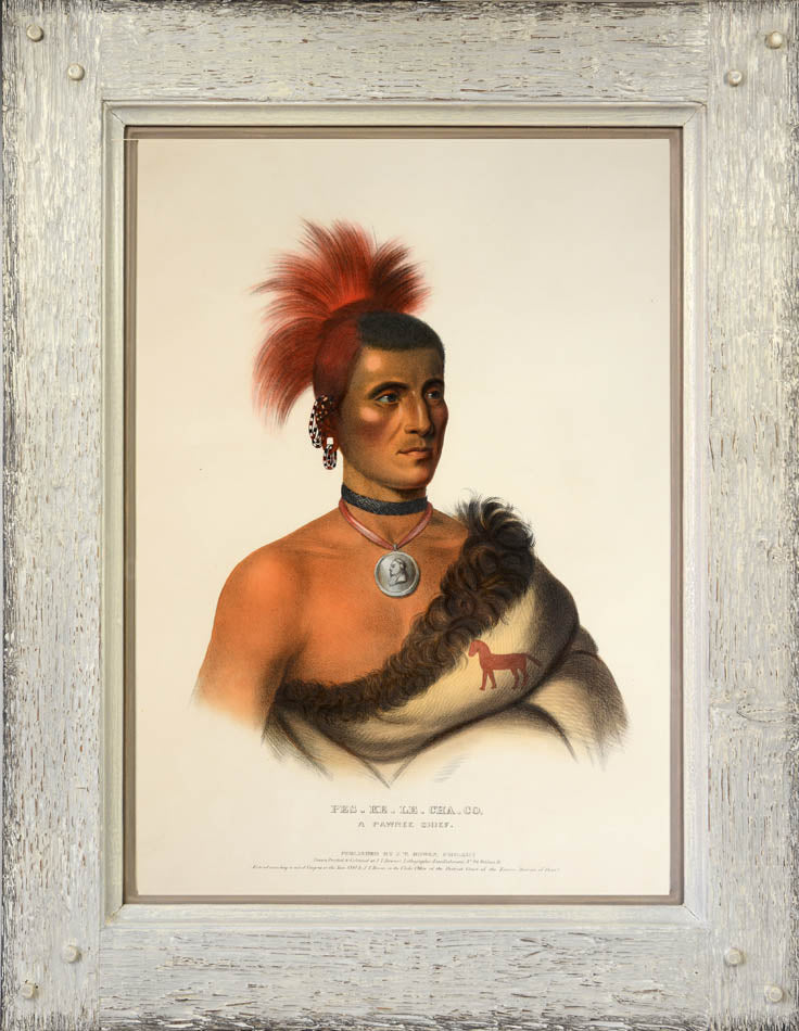 Original hand-coloured lithographed plates from History of the Indian Tribes of North America. Framed and glazed.