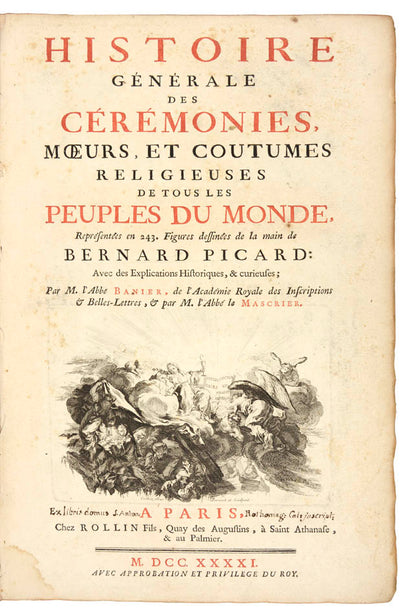 Fine, fresh example attractively bound, of the most elaborate history of world religion published up to that time, profusely illustrated.