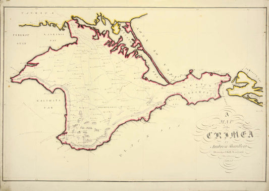 manuscript map of the crimean peninsular drawn in the midst of the crimean war 