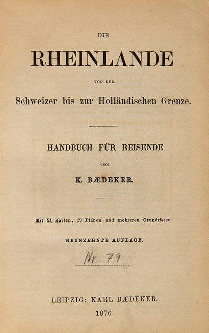 Rheinlande was one of the longest series published by Baedeker.
