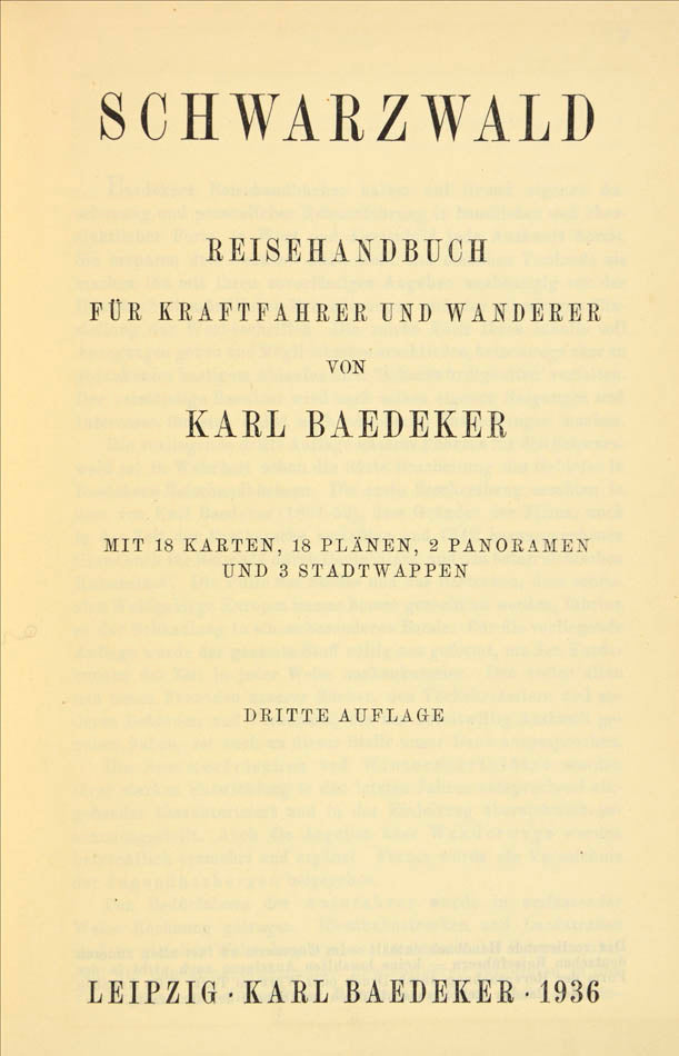 Third edition of Baedeker's Schwarzland.