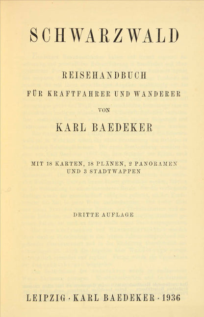 Third edition of Baedeker's Schwarzland.