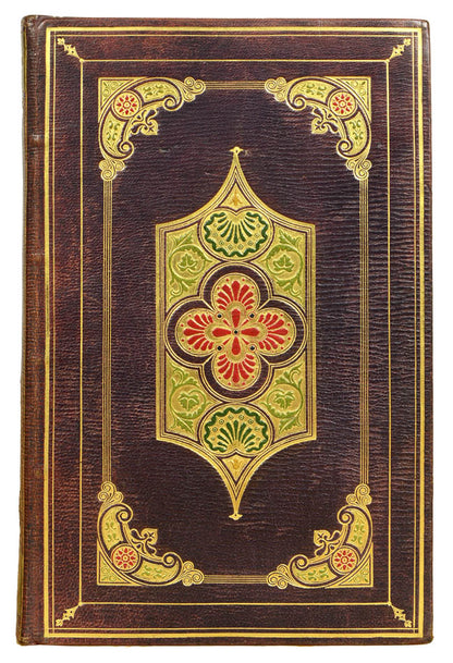 Exceptional crushed morocco binding, gilt panels enclosing central square decorated heavily in gilt with floral and leaf designs, by Dauphin, Lyon.