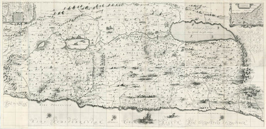 A rare map, covering the land modern day Israel and beyond - from the Southern tip of the Dead Sea and Edom region to the Golan Heights and Lebanon.