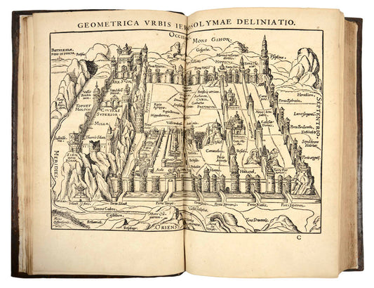 Attractive contemporary binding, of first edition in Latin of this important illustrated history of Jerusalem, before its destruction by the Romans.