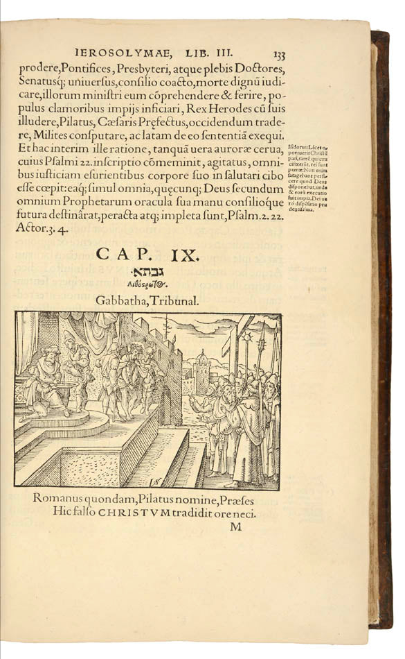 Attractive contemporary binding, of first edition in Latin of this important illustrated history of Jerusalem, before its destruction by the Romans.