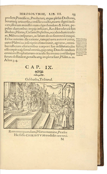 Attractive contemporary binding, of first edition in Latin of this important illustrated history of Jerusalem, before its destruction by the Romans.