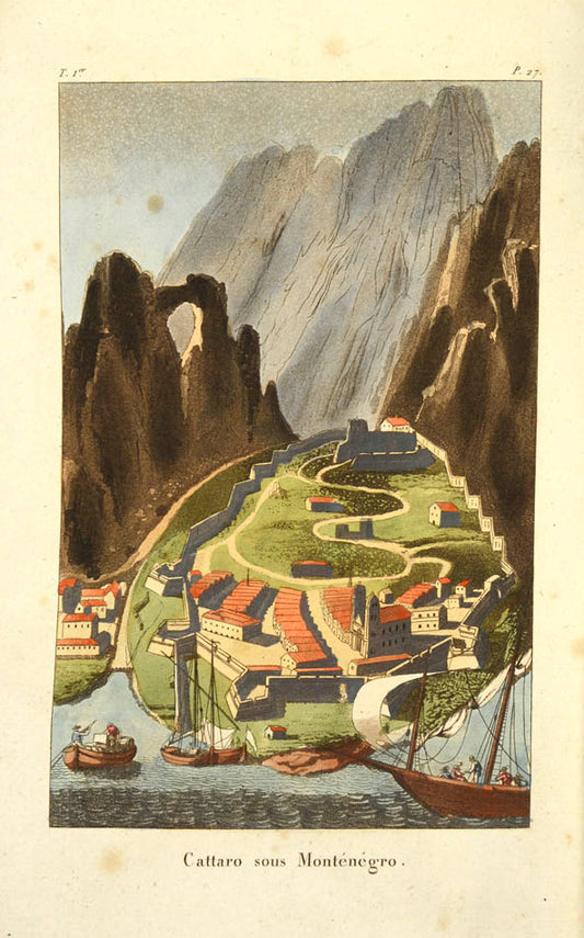 Rare first edition, uncut and partly unopened in original blue marlbed wrappers, with twelve hand-coloured engraved plates