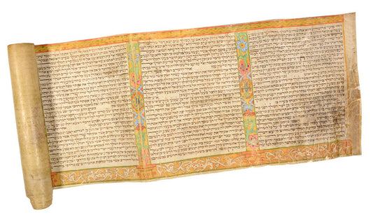 An early 19th century Italian Esther scroll, beautifully illuminated in colour.
