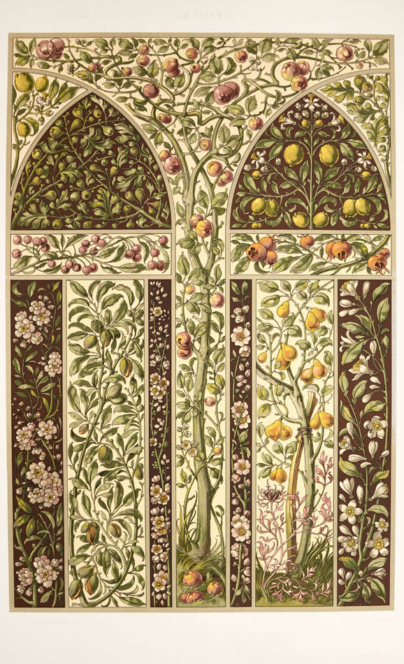 Important art nouveau work incorporating plants into decorative motifs. 3 colour titles and 196 lithograph plates, 113 in colour. Original binding.