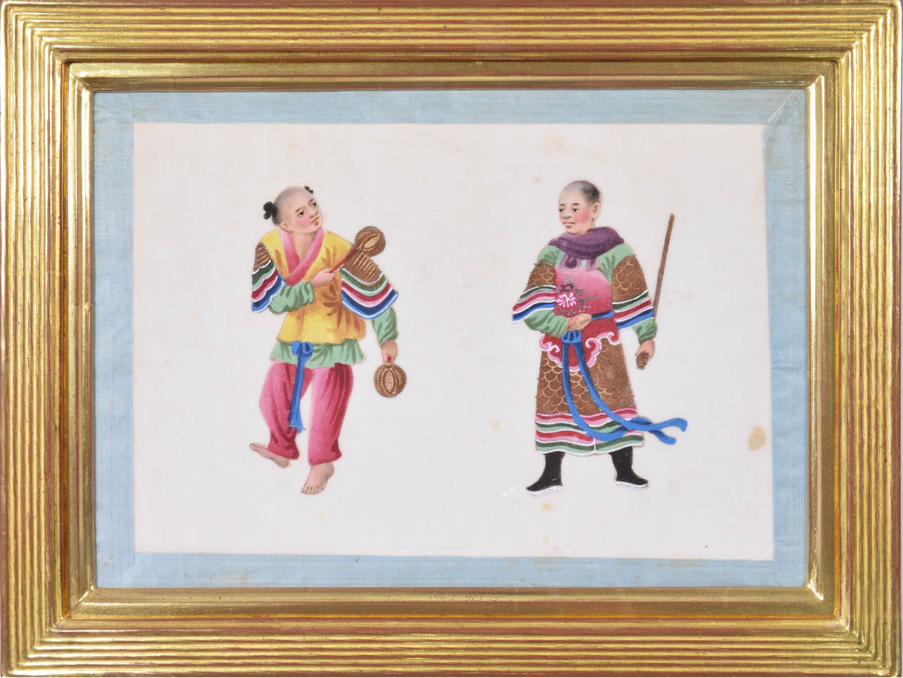 A group of 12 watercolour and gouache studies on pith paper. 