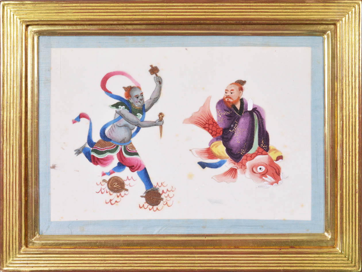 A group of 12 watercolour and gouache studies on pith paper. 