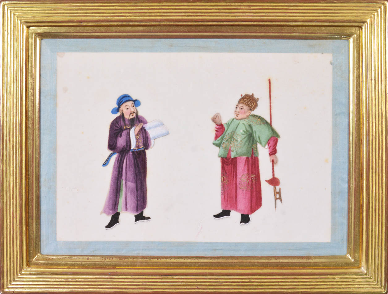 A group of 12 watercolour and gouache studies on pith paper. 