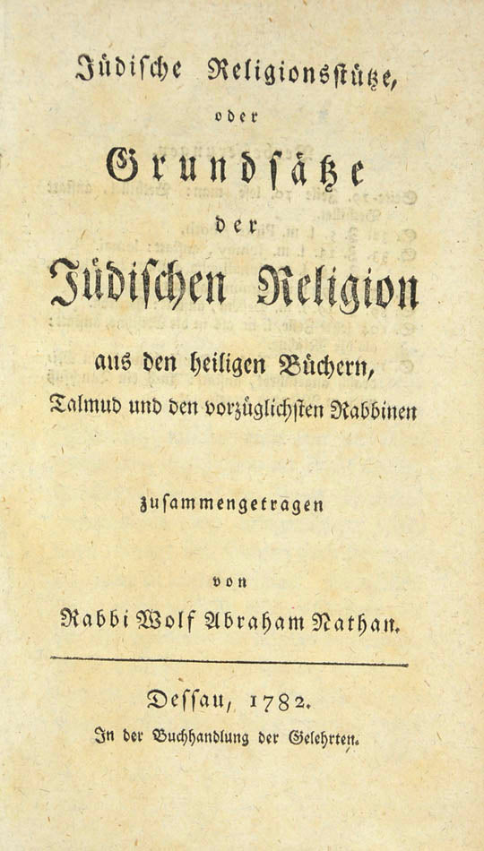 One of the first instructive texts on Judaism to be published in Germany.
