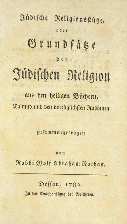 One of the first instructive texts on Judaism to be published in Germany.