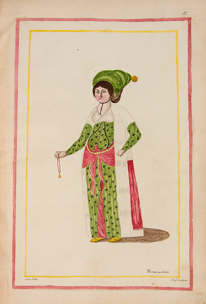 A splendid and historically significant album with original artwork, signed and dated by the artist, made during Cardero's first stay in Istanbul