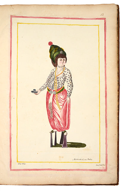 A splendid and historically significant album with original artwork, signed and dated by the artist, made during Cardero's first stay in Istanbul