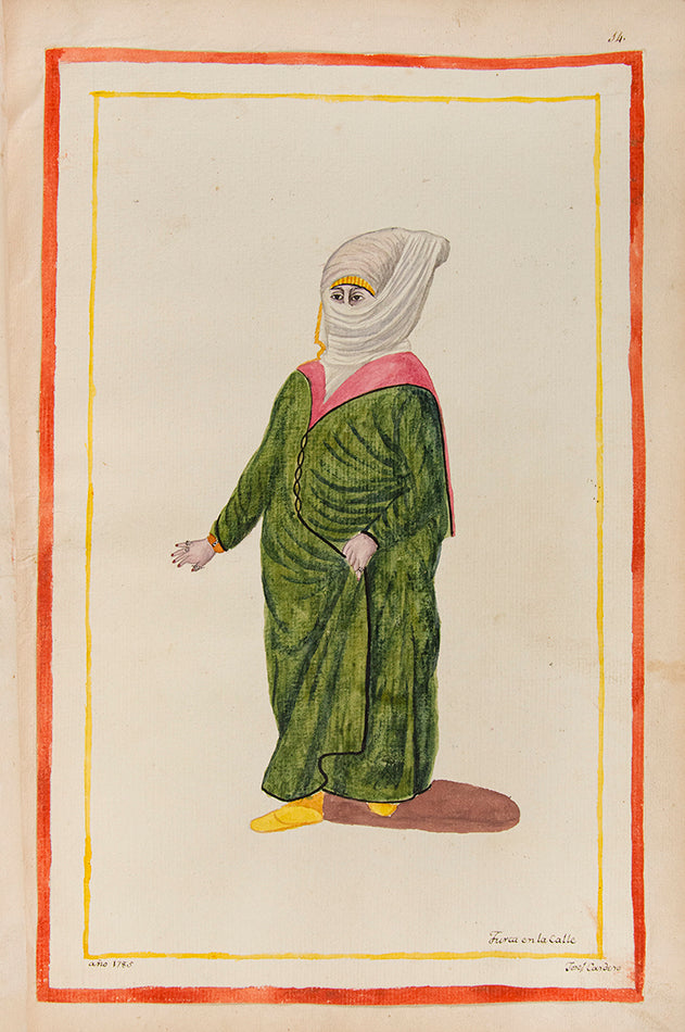A splendid and historically significant album with original artwork, signed and dated by the artist, made during Cardero's first stay in Istanbul