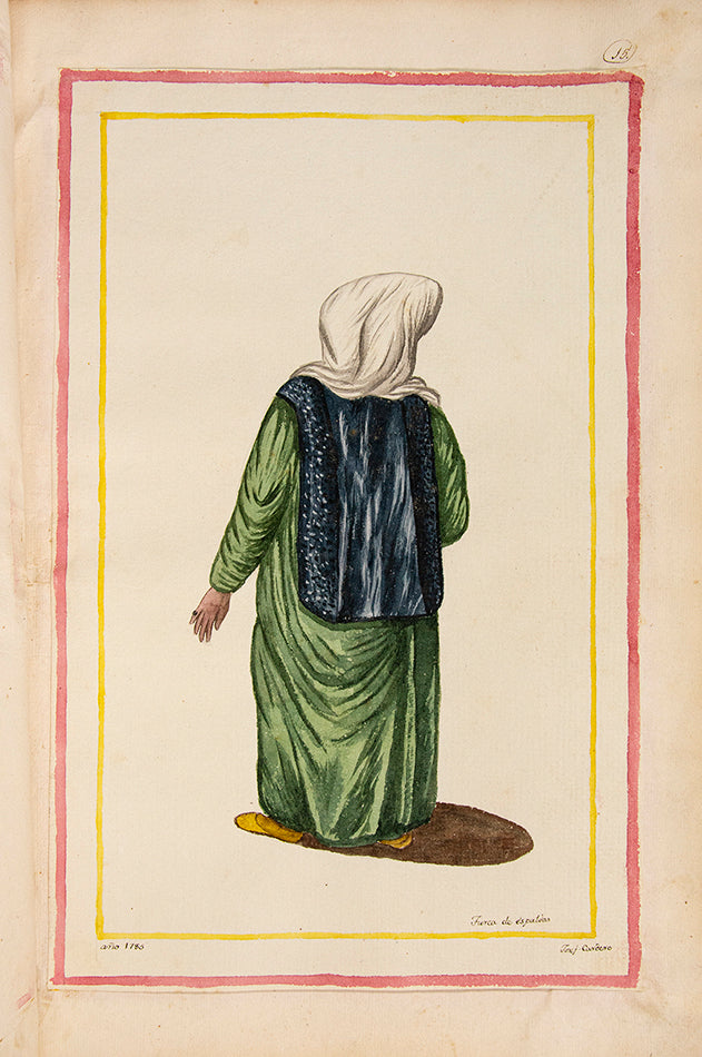 A splendid and historically significant album with original artwork, signed and dated by the artist, made during Cardero's first stay in Istanbul