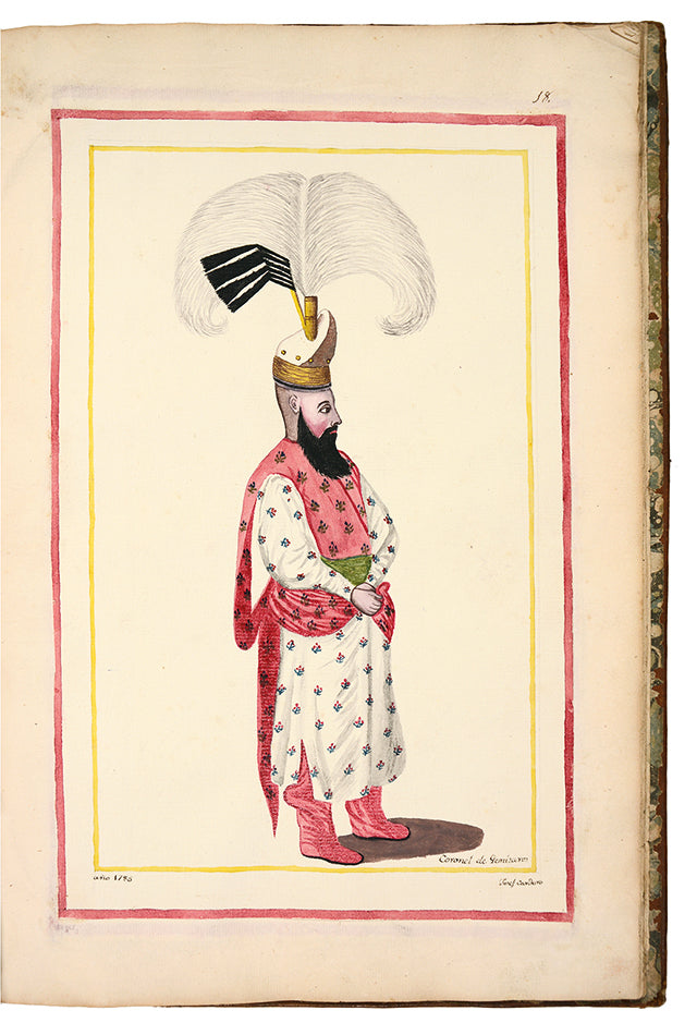A splendid and historically significant album with original artwork, signed and dated by the artist, made during Cardero's first stay in Istanbul