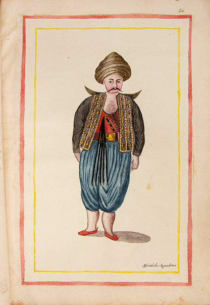 A splendid and historically significant album with original artwork, signed and dated by the artist, made during Cardero's first stay in Istanbul